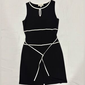 Petite Sophisticate tank style Black and White Tie Front Sheath Dress. Size M.